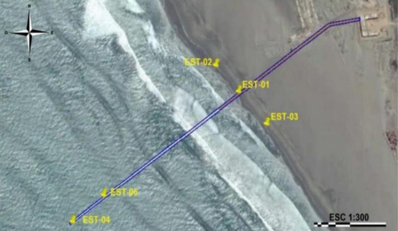 Aplicación de la técnica geofísica tomografía de resistividad eléctrica (ERT) para evaluar la viabilidad geotécnica de obras portuarias en la plataforma continental al norte del Perú; de la Universidad Nacional de Moquegua